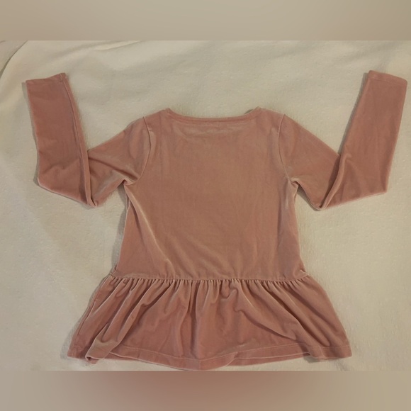 Crewcuts Velvet Peplum Long Sleeve Top Pink Size 12 NWOT - Picture 4 of 4